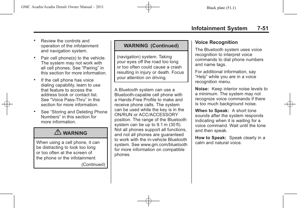 Infotainment system 7-51 | GMC 2011 Acadia User Manual | Page 251 / 478