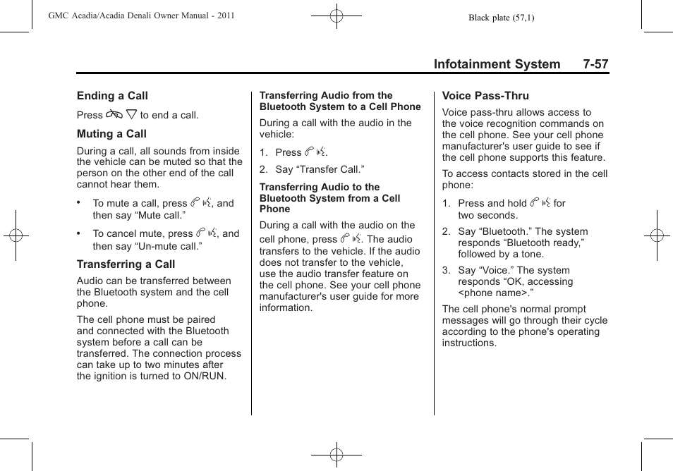 GMC 2011 Acadia User Manual | Page 257 / 478