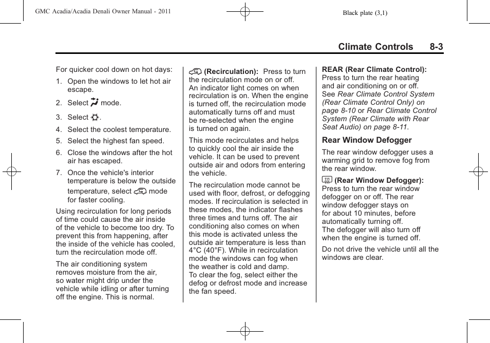 GMC 2011 Acadia User Manual | Page 261 / 478