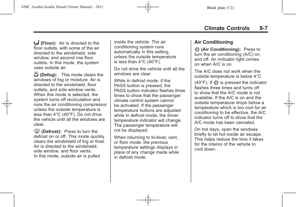 GMC 2011 Acadia User Manual | Page 265 / 478