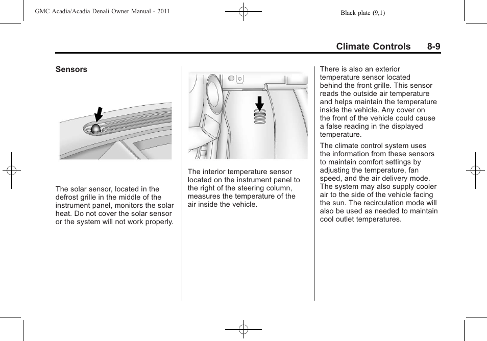 GMC 2011 Acadia User Manual | Page 267 / 478