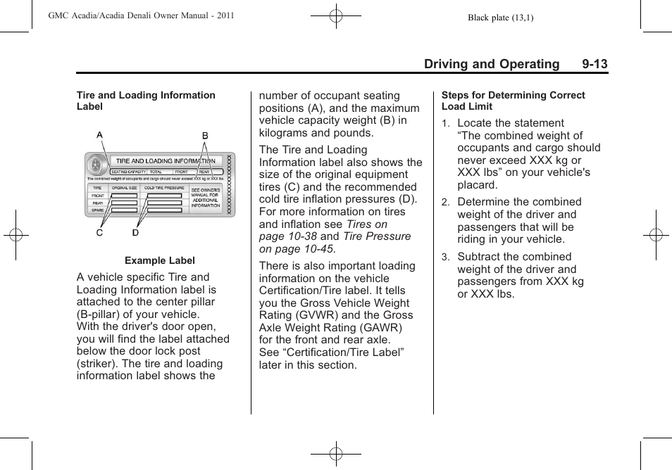 GMC 2011 Acadia User Manual | Page 285 / 478