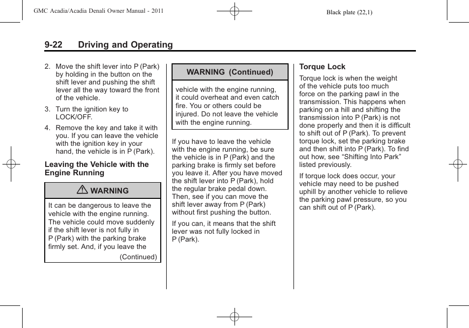 GMC 2011 Acadia User Manual | Page 294 / 478