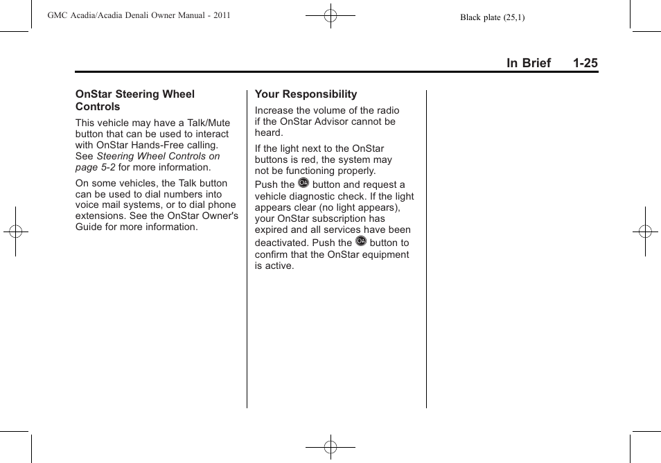 GMC 2011 Acadia User Manual | Page 31 / 478