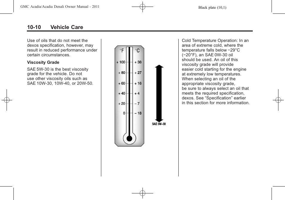 10 vehicle care | GMC 2011 Acadia User Manual | Page 338 / 478