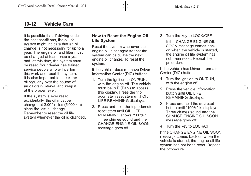 12 vehicle care | GMC 2011 Acadia User Manual | Page 340 / 478