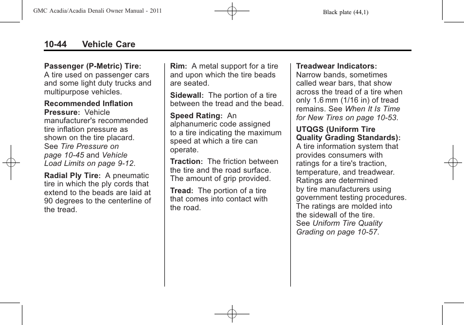 GMC 2011 Acadia User Manual | Page 372 / 478