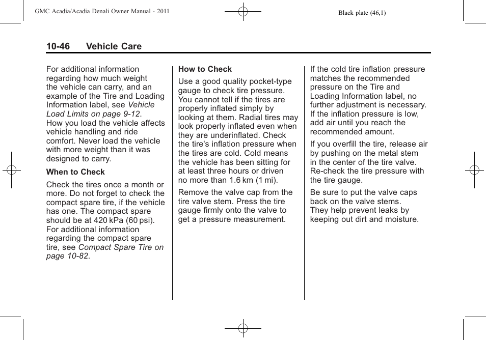 GMC 2011 Acadia User Manual | Page 374 / 478