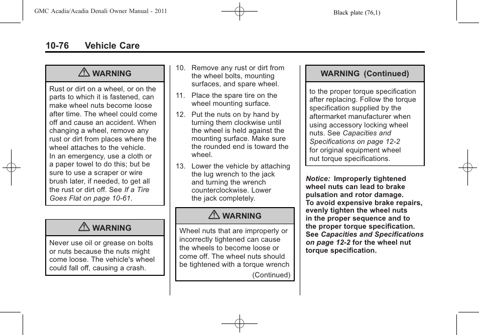 GMC 2011 Acadia User Manual | Page 404 / 478