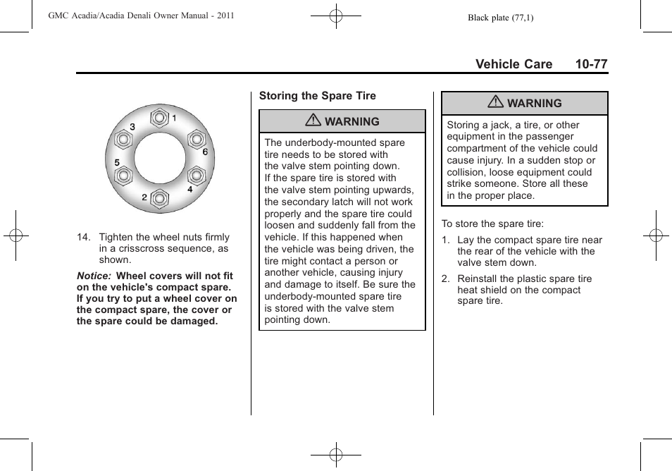 GMC 2011 Acadia User Manual | Page 405 / 478