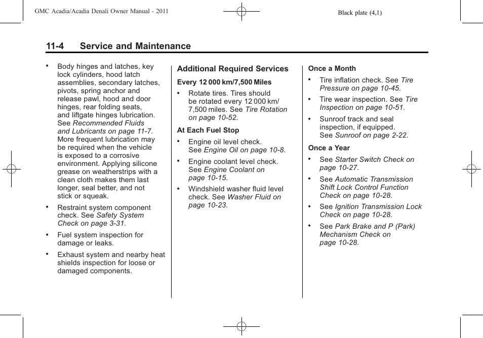 4 service and maintenance | GMC 2011 Acadia User Manual | Page 432 / 478