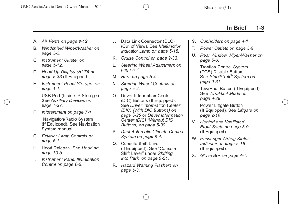 GMC 2011 Acadia User Manual | Page 9 / 478