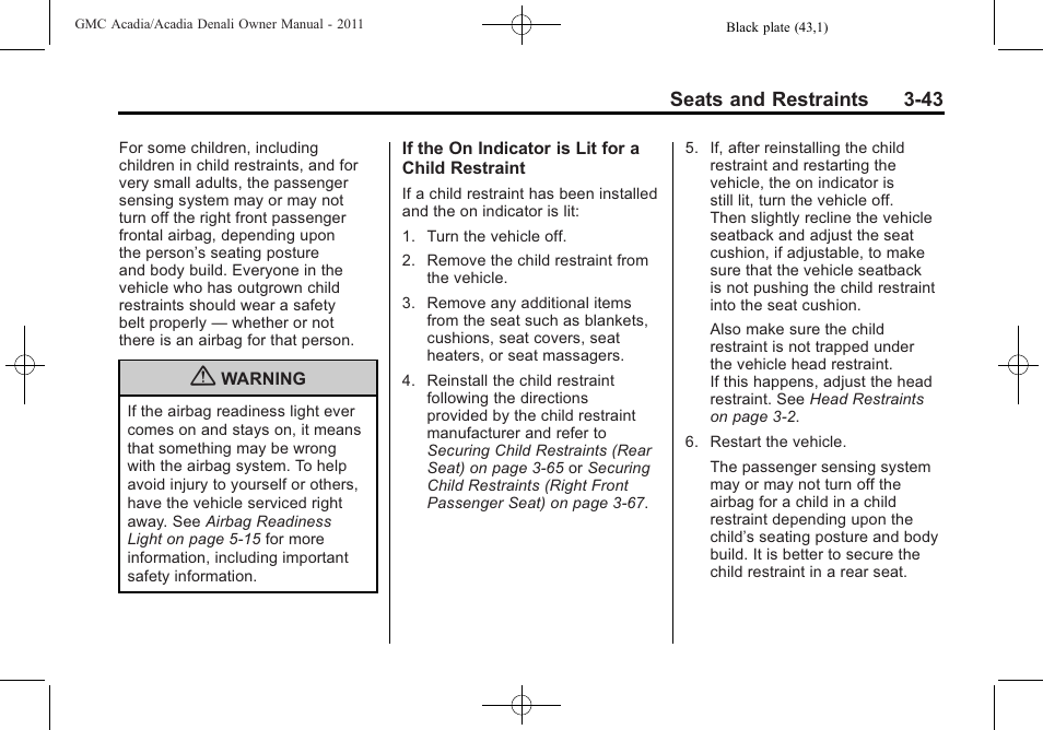 GMC 2011 Acadia User Manual | Page 99 / 478