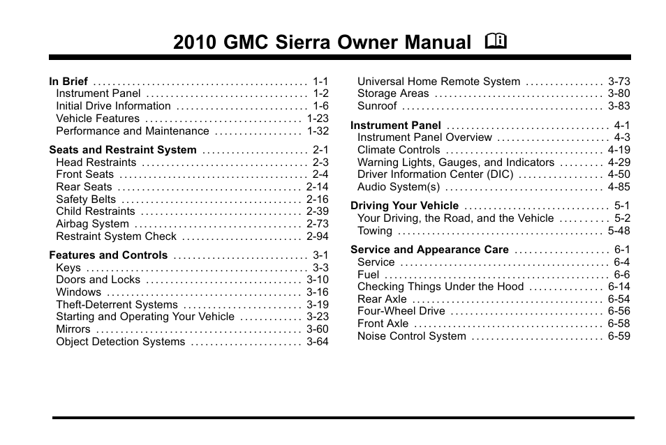 GMC 2010 Sierra User Manual | 658 pages