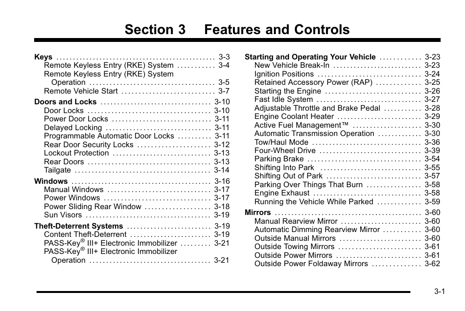 Features and controls, Features and controls -1 | GMC 2010 Sierra User Manual | Page 139 / 658