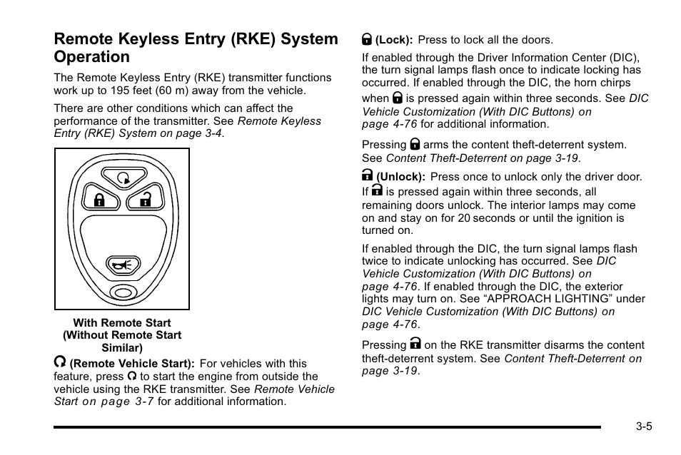 Remote keyless entry (rke) system operation, Remote keyless entry (rke) system, Operation -5 | GMC 2010 Sierra User Manual | Page 143 / 658