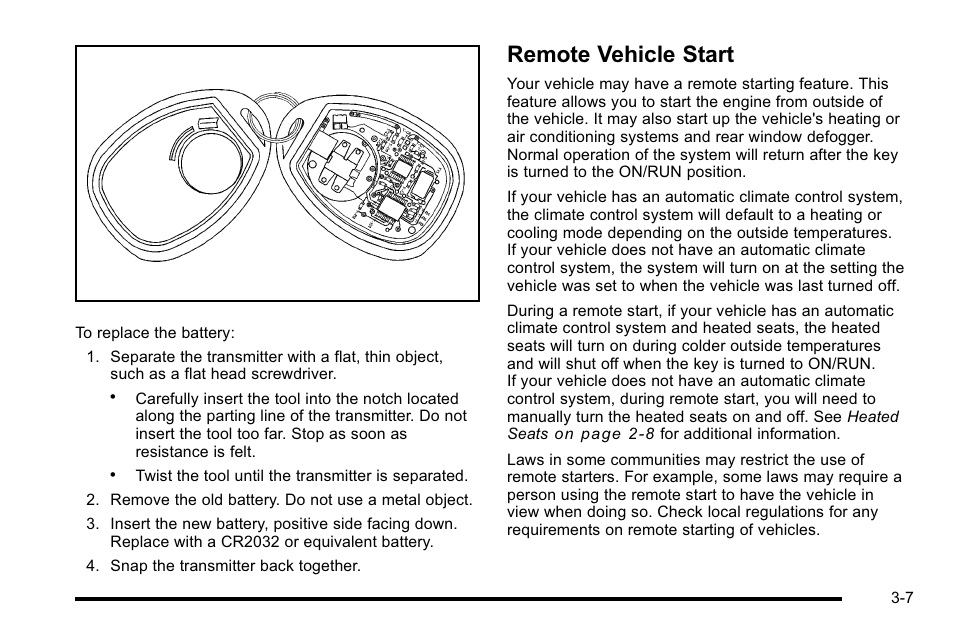 Remote vehicle start, Remote vehicle start -7 | GMC 2010 Sierra User Manual | Page 145 / 658