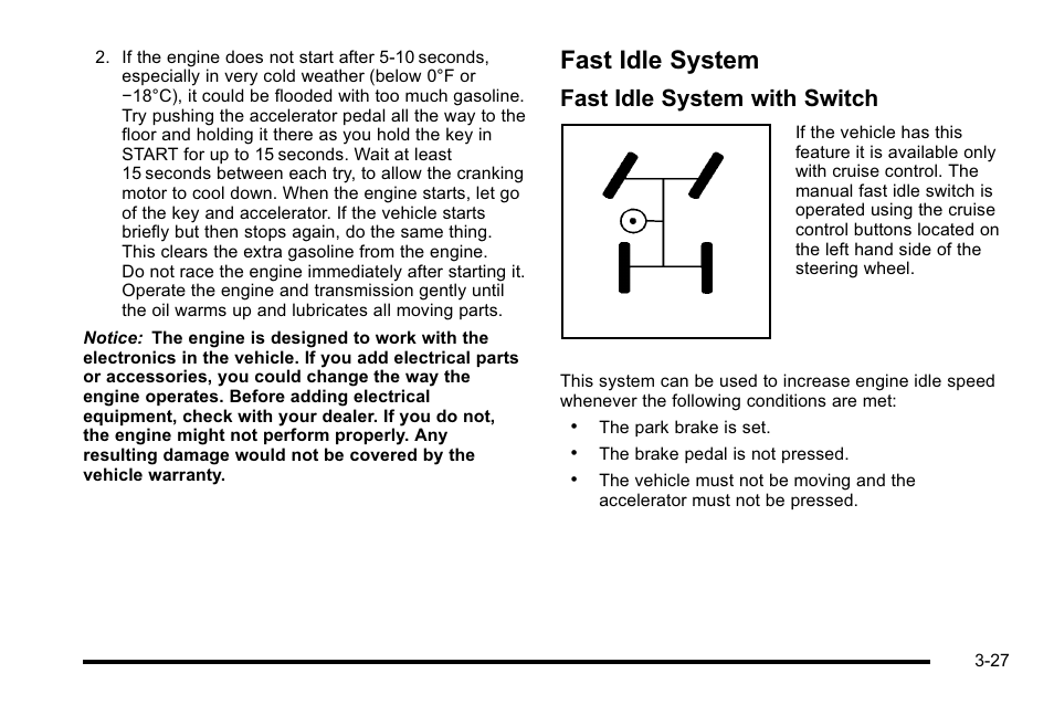 Fast idle system, Fast idle system -27, Fast idle system with switch | GMC 2010 Sierra User Manual | Page 165 / 658