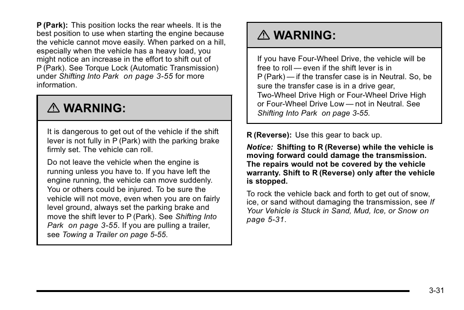 Warning | GMC 2010 Sierra User Manual | Page 169 / 658