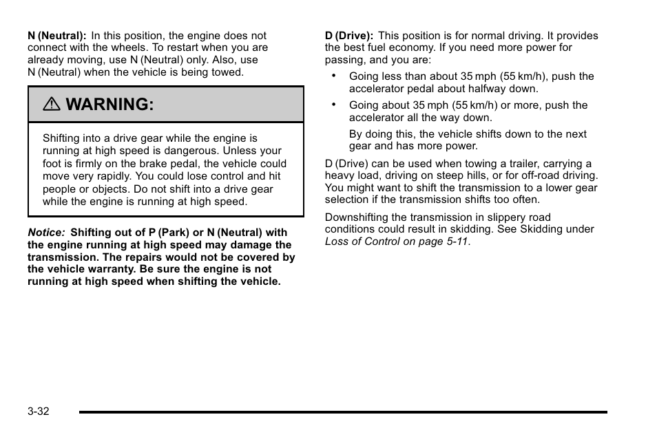 Warning | GMC 2010 Sierra User Manual | Page 170 / 658