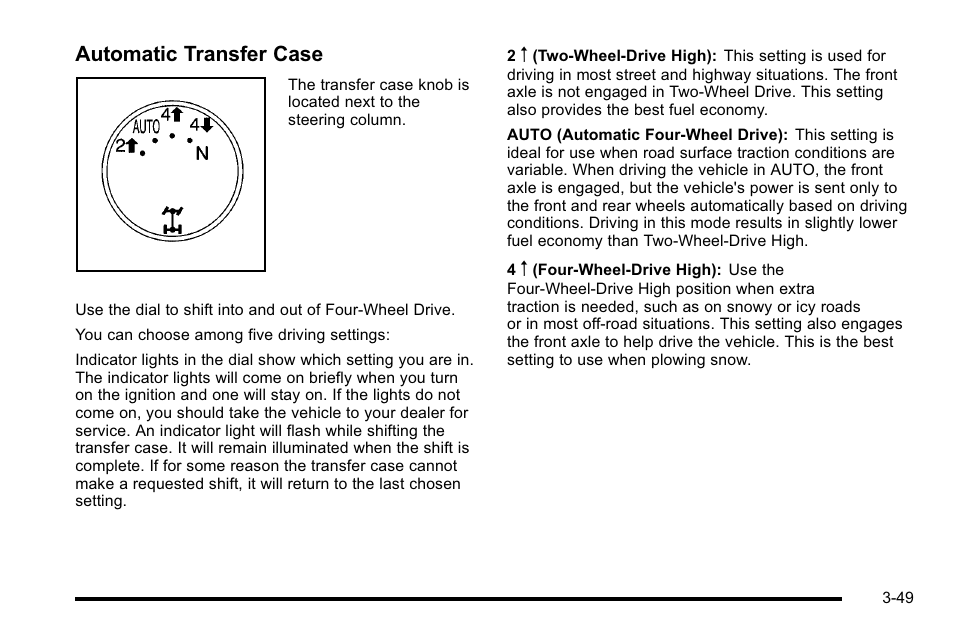 Automatic transfer case | GMC 2010 Sierra User Manual | Page 187 / 658