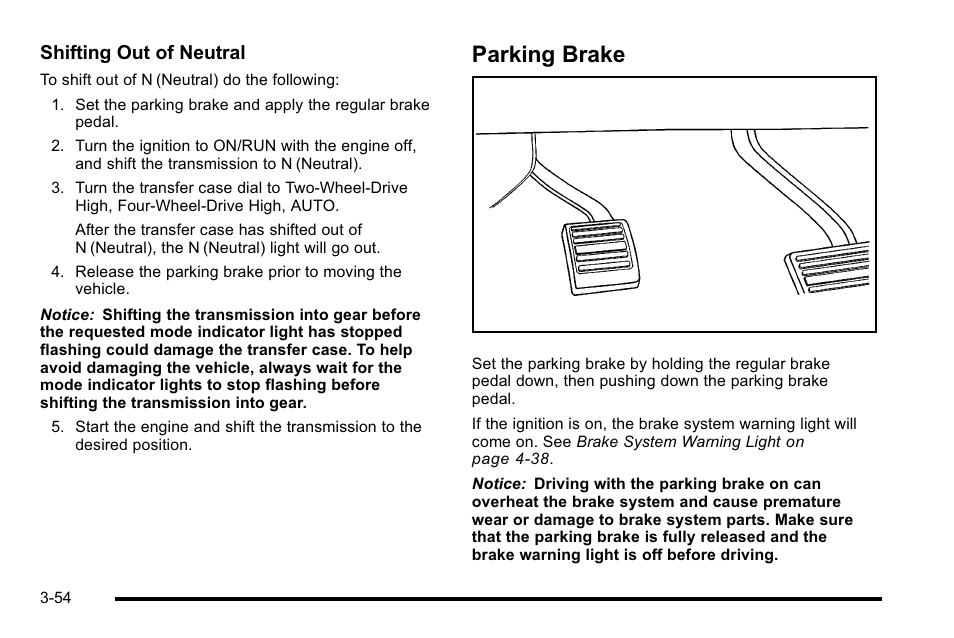 Parking brake, Parking brake -54 | GMC 2010 Sierra User Manual | Page 192 / 658