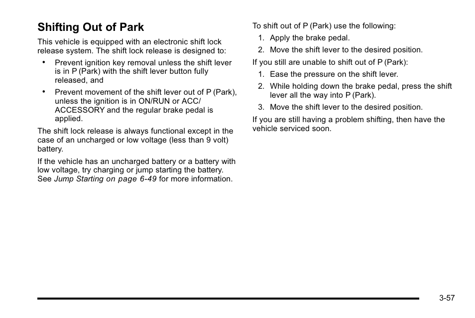 Shifting out of park, Shifting out of park -57 | GMC 2010 Sierra User Manual | Page 195 / 658