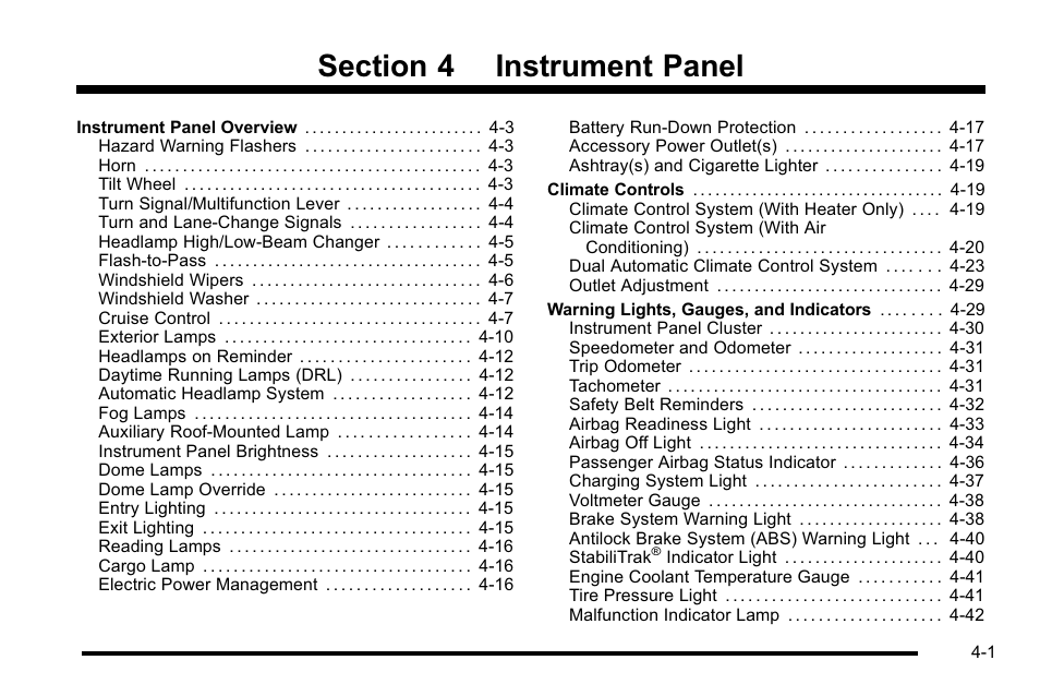 Instrument panel | GMC 2010 Sierra User Manual | Page 225 / 658