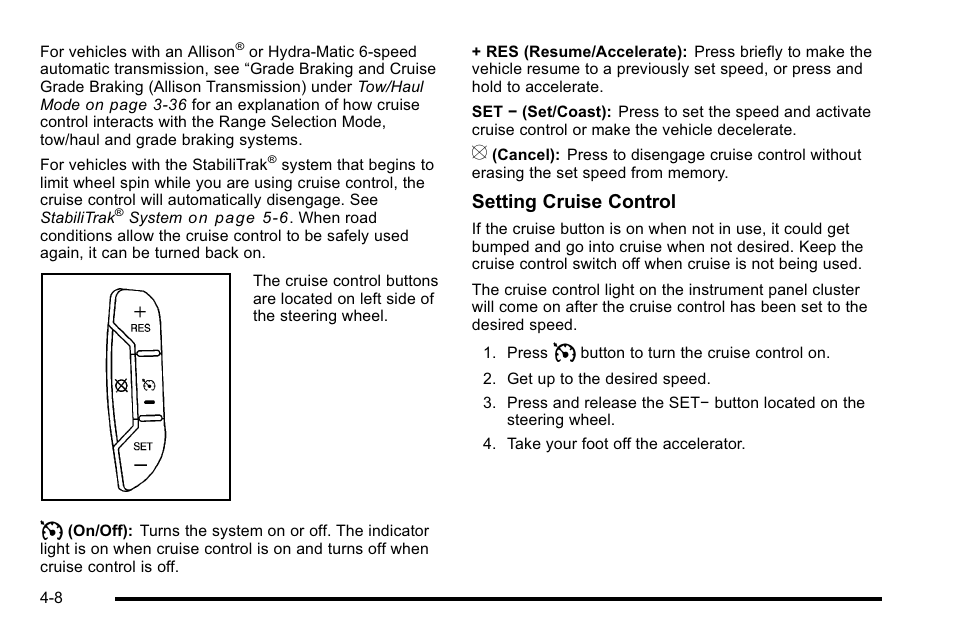 Setting cruise control | GMC 2010 Sierra User Manual | Page 232 / 658