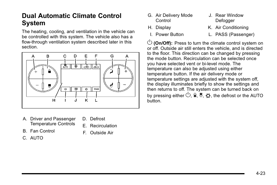 Dual automatic climate control system, Dual automatic climate control system -23 | GMC 2010 Sierra User Manual | Page 247 / 658