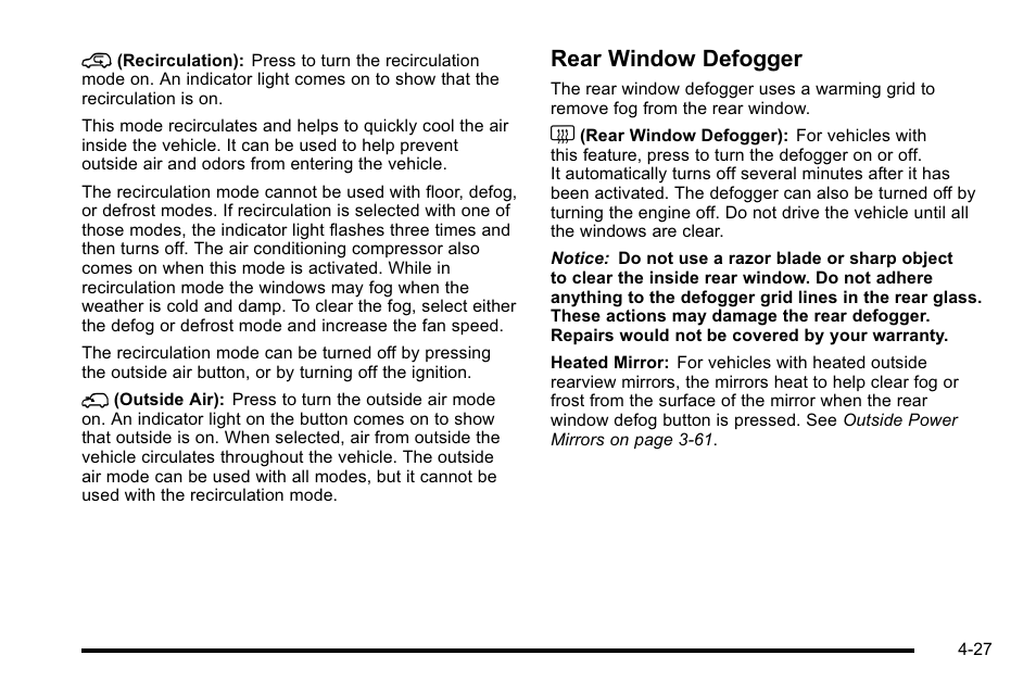 Rear window defogger | GMC 2010 Sierra User Manual | Page 251 / 658