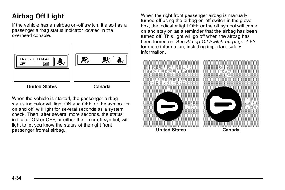 Airbag off light, Airbag off light -34 | GMC 2010 Sierra User Manual | Page 258 / 658