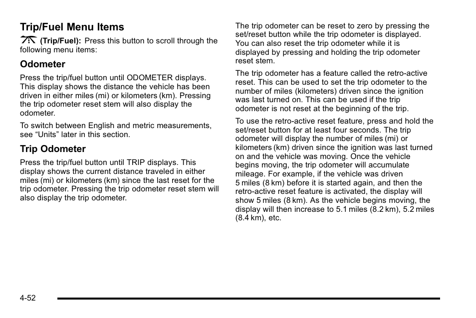 Trip/fuel menu items 3 | GMC 2010 Sierra User Manual | Page 276 / 658