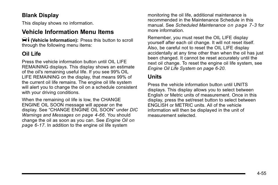 Vehicle information menu items t | GMC 2010 Sierra User Manual | Page 279 / 658