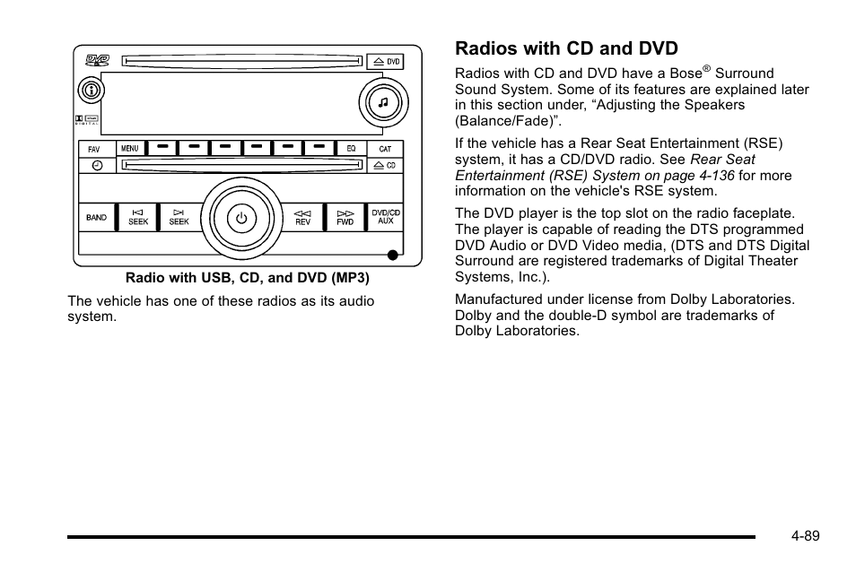 Radios with cd and dvd | GMC 2010 Sierra User Manual | Page 313 / 658