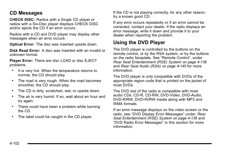 Cd messages, Using the dvd player | GMC 2010 Sierra User Manual | Page 326 / 658