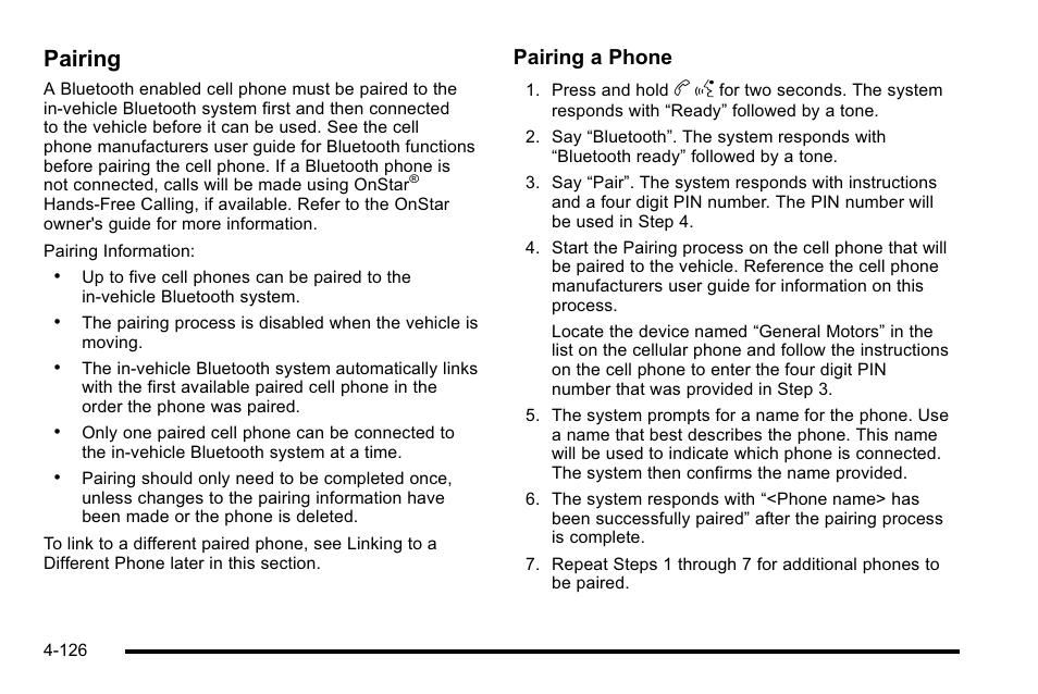 Pairing, Pairing a phone | GMC 2010 Sierra User Manual | Page 350 / 658