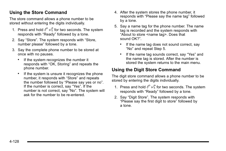 Using the store command, Using the digit store command | GMC 2010 Sierra User Manual | Page 352 / 658