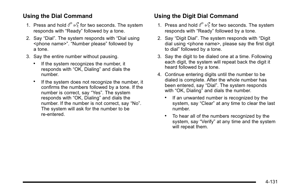 Using the dial command, Using the digit dial command | GMC 2010 Sierra User Manual | Page 355 / 658