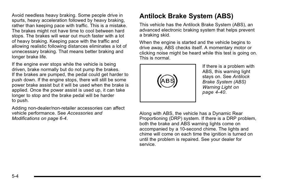 Antilock brake system (abs), Antilock brake system (abs) -4 | GMC 2010 Sierra User Manual | Page 380 / 658