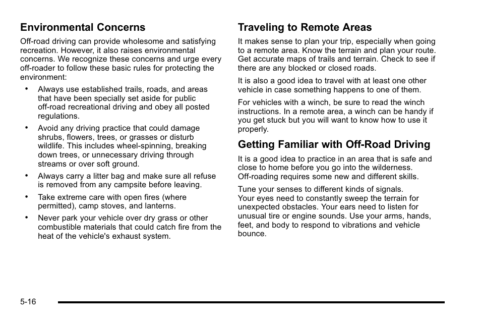 Environmental concerns, Traveling to remote areas, Getting familiar with off-road driving | GMC 2010 Sierra User Manual | Page 392 / 658