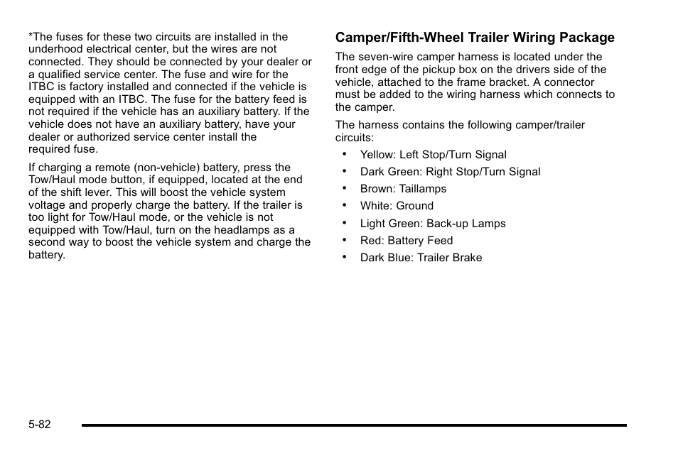 Camper/fifth-wheel trailer wiring package | GMC 2010 Sierra User Manual | Page 458 / 658