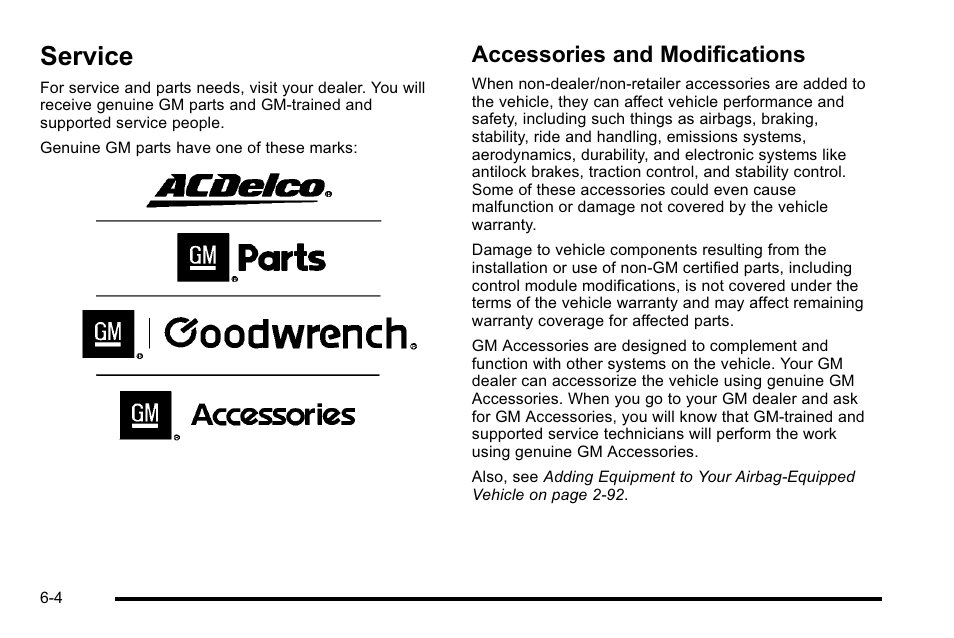 Service, Accessories and modifications, Service -4 | Accessories and modifications -4 | GMC 2010 Sierra User Manual | Page 464 / 658
