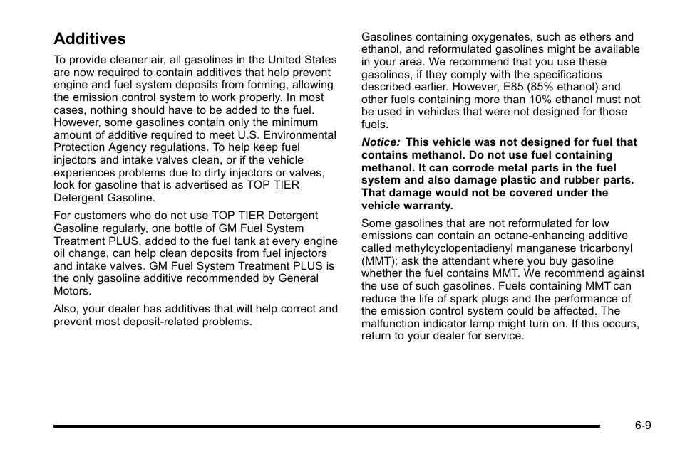 Additives, Additives -9 | GMC 2010 Sierra User Manual | Page 469 / 658
