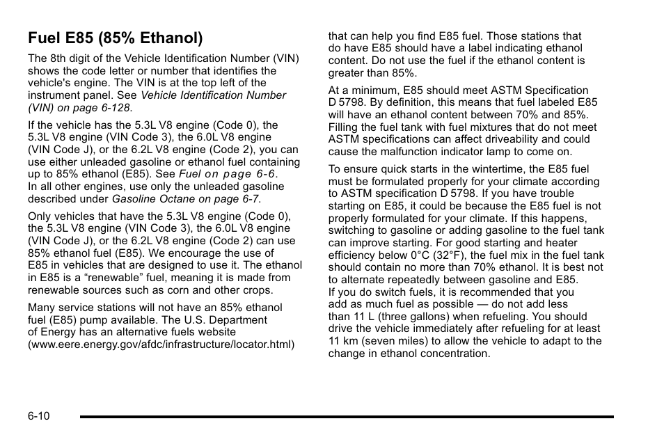 Fuel e85 (85% ethanol), Fuel e85 (85% ethanol) -10 | GMC 2010 Sierra User Manual | Page 470 / 658