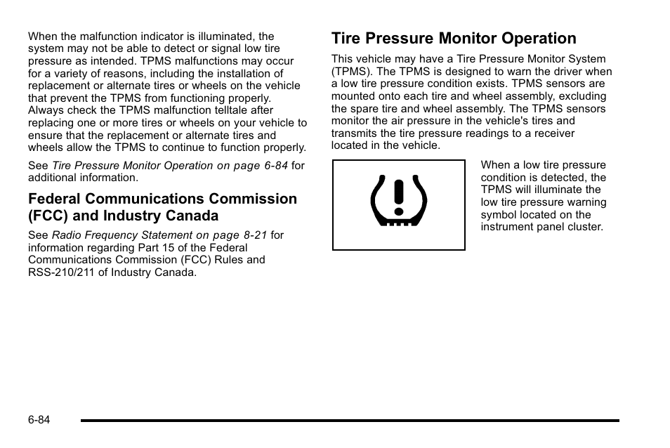 Tire pressure monitor operation, Tire pressure monitor operation -84 | GMC 2010 Sierra User Manual | Page 544 / 658