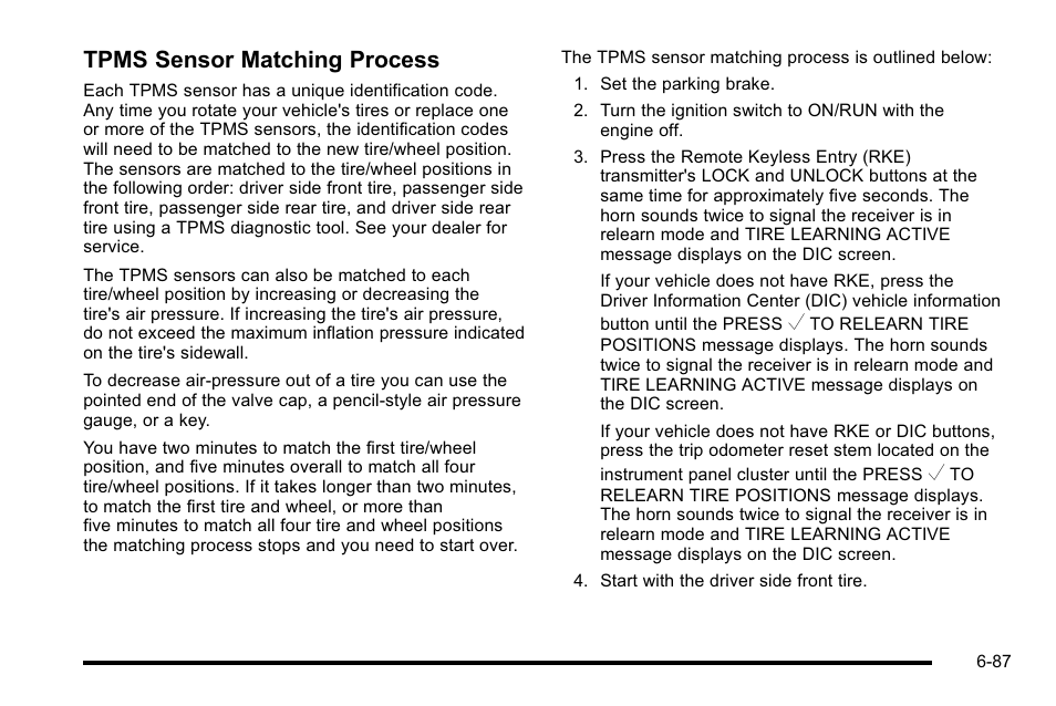 Tpms sensor matching process | GMC 2010 Sierra User Manual | Page 547 / 658