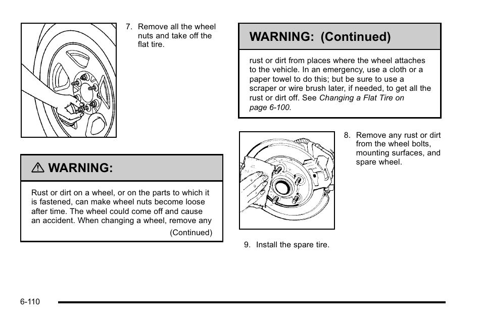 Warning, Warning: (continued) | GMC 2010 Sierra User Manual | Page 570 / 658