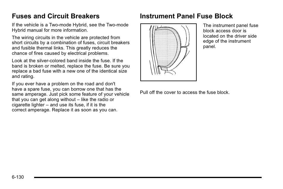 Fuses and circuit breakers, Instrument panel fuse block | GMC 2010 Sierra User Manual | Page 590 / 658