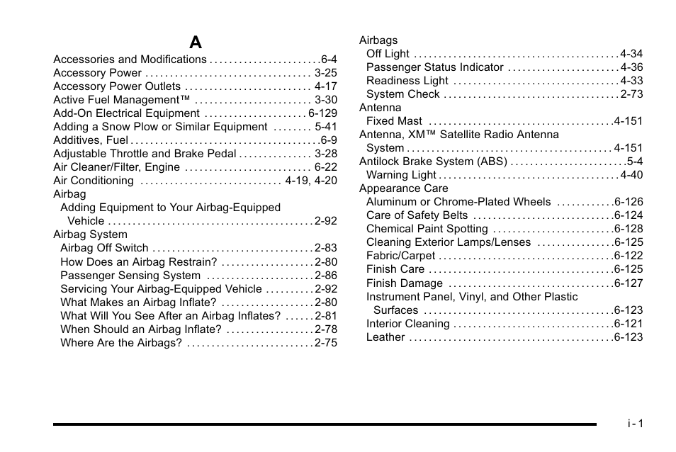 Index, Index_a | GMC 2010 Sierra User Manual | Page 643 / 658